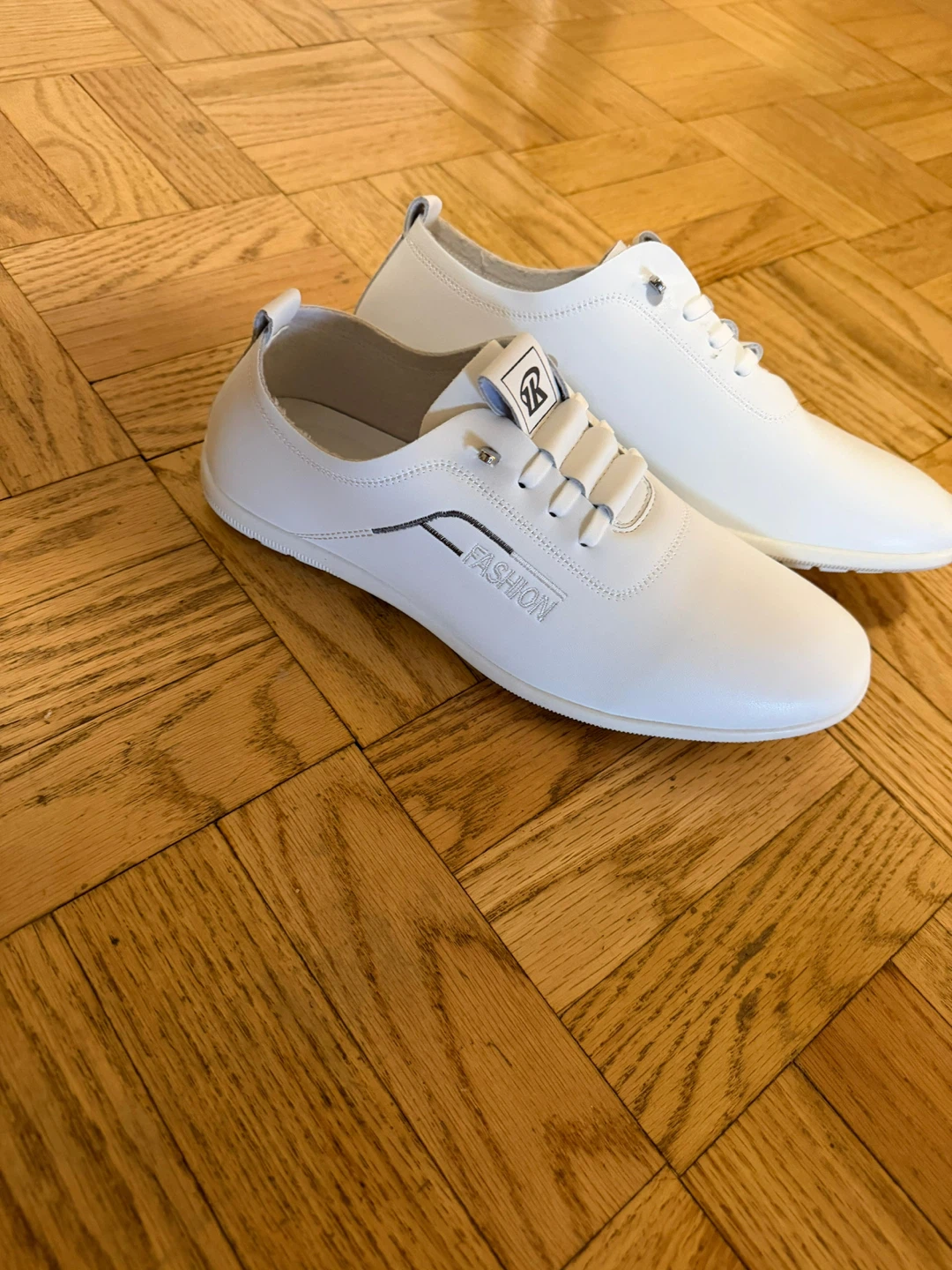 White Leather Fashion Sneakers Size 43 - photo 2