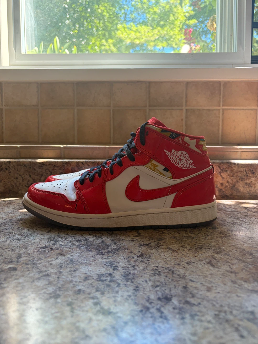 Air Jordan 1 Mid Red White Sneakers - photo 3