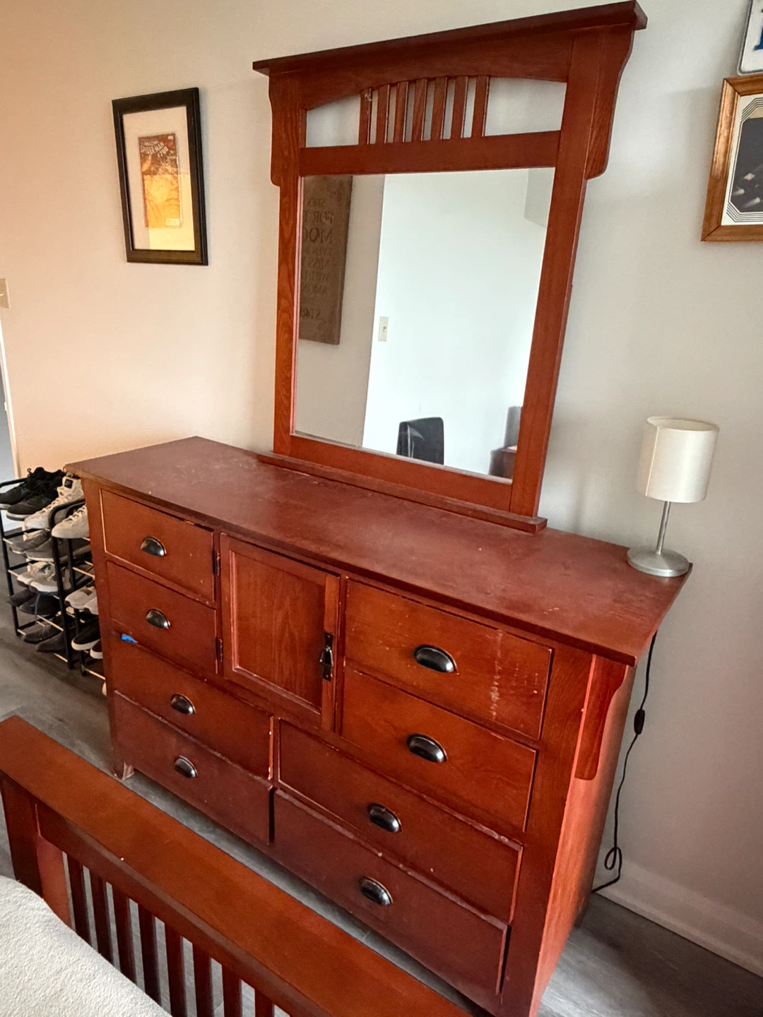 Wooden Dresser with Mirror - photo 2