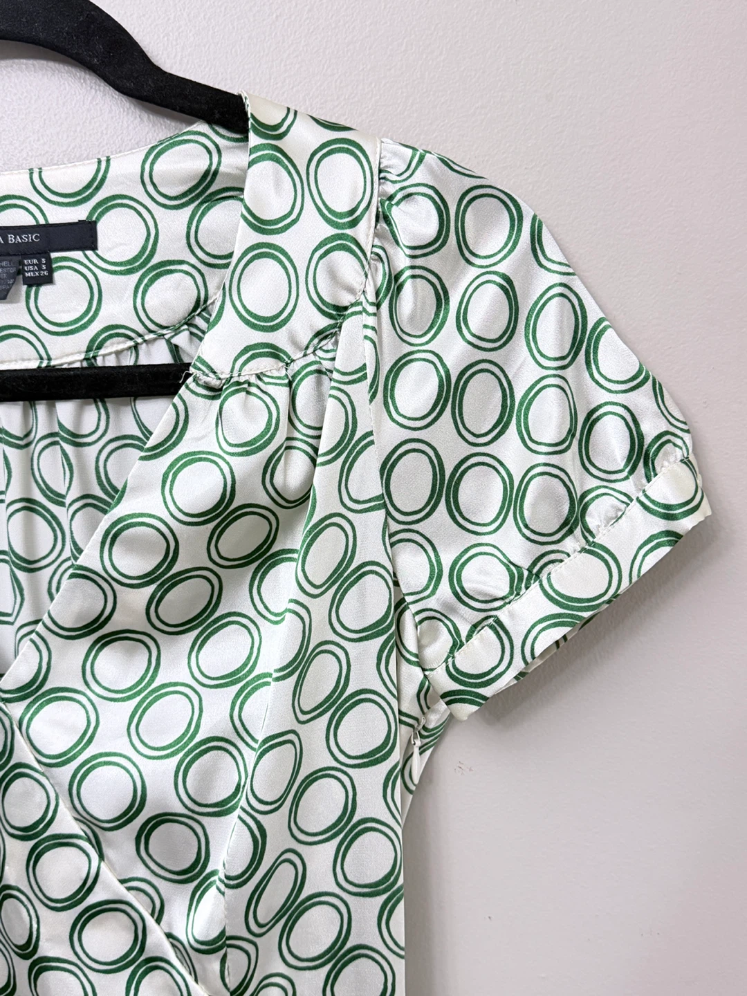 Zara Green and White Patterned Dress - Size S - photo 4