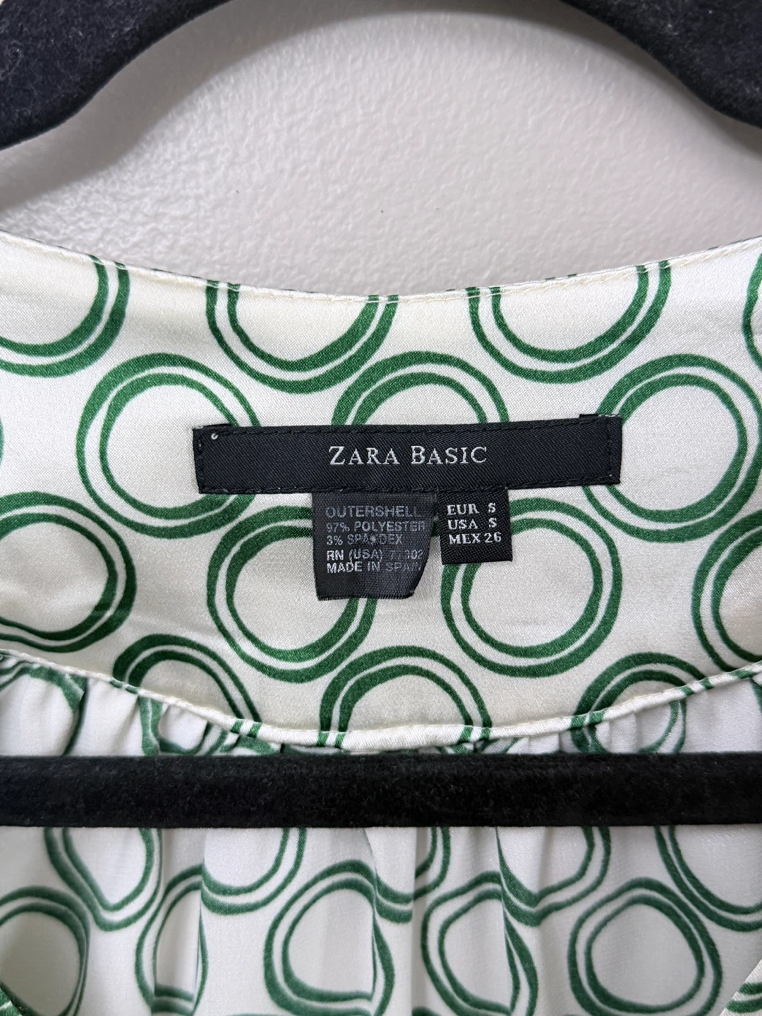 Zara Green and White Patterned Dress - Size S - photo 3
