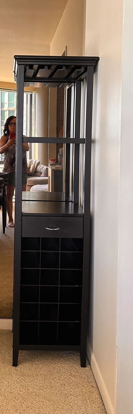 Espresso Wine Cabinet with Drawer