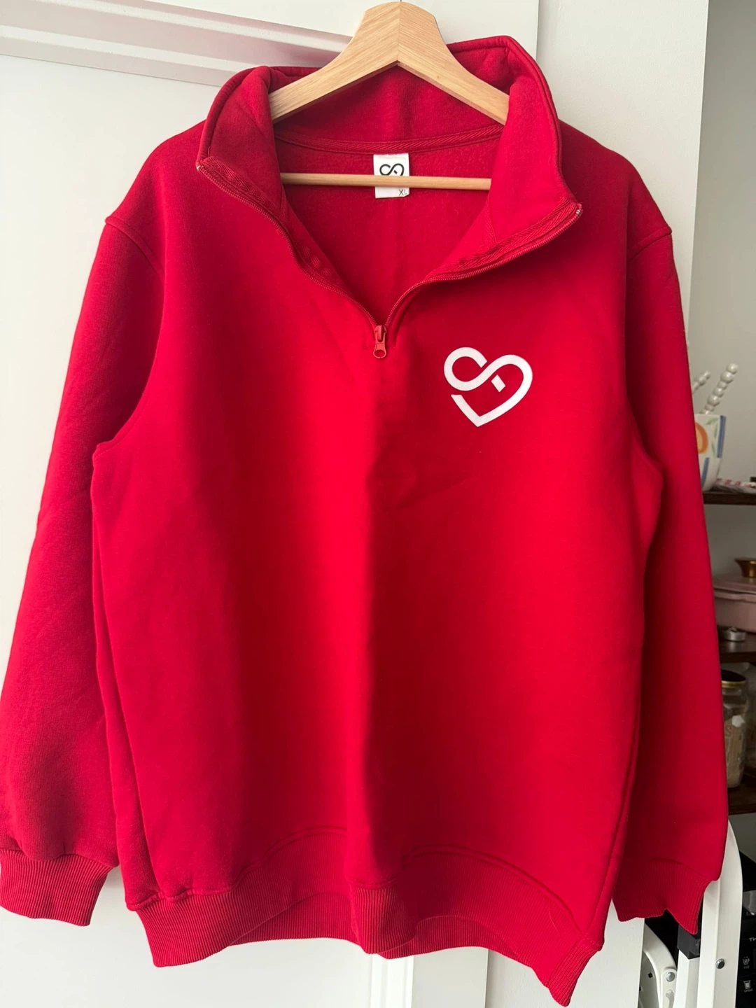 Red 1/4 Zip Sweatshirt XL - photo 2
