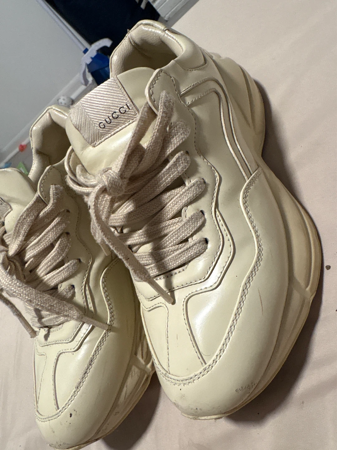 Gucci Cream Leather Sneakers