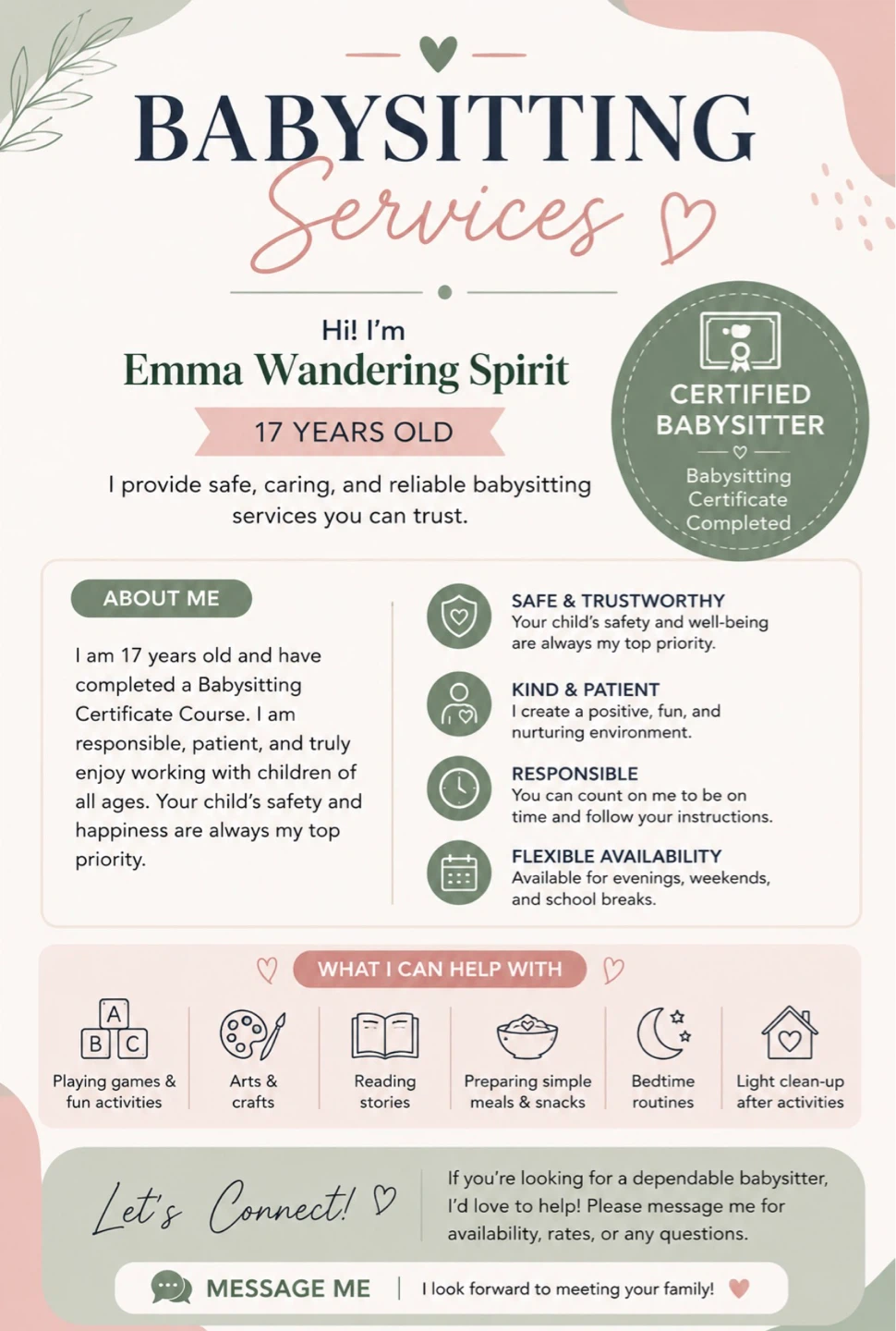 Certified Babysitter - Emma
