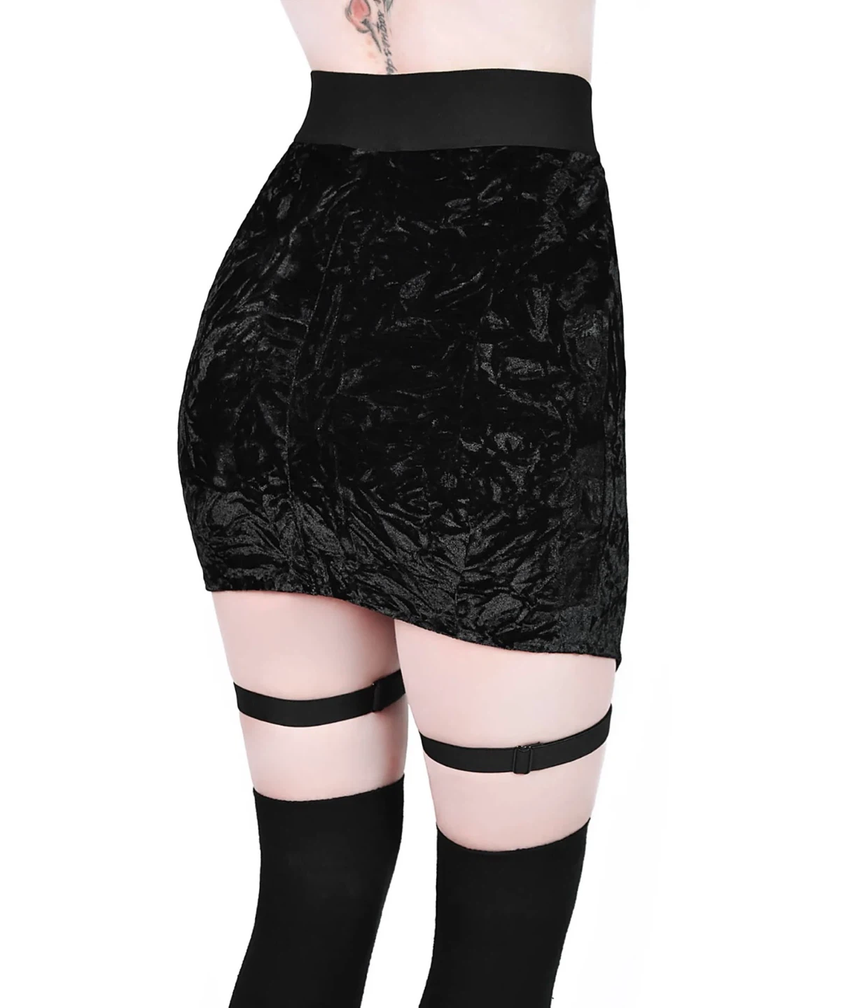 Killstar Black Velvet Garter Skirt - photo 2