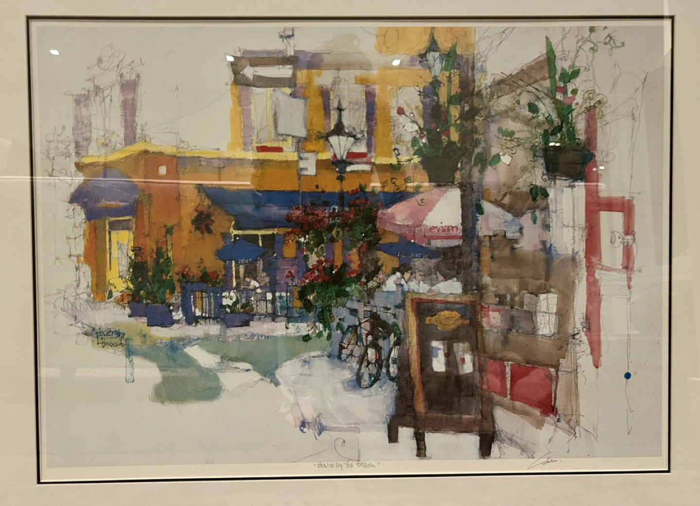 Framed Art Print - bistro scene - photo 2