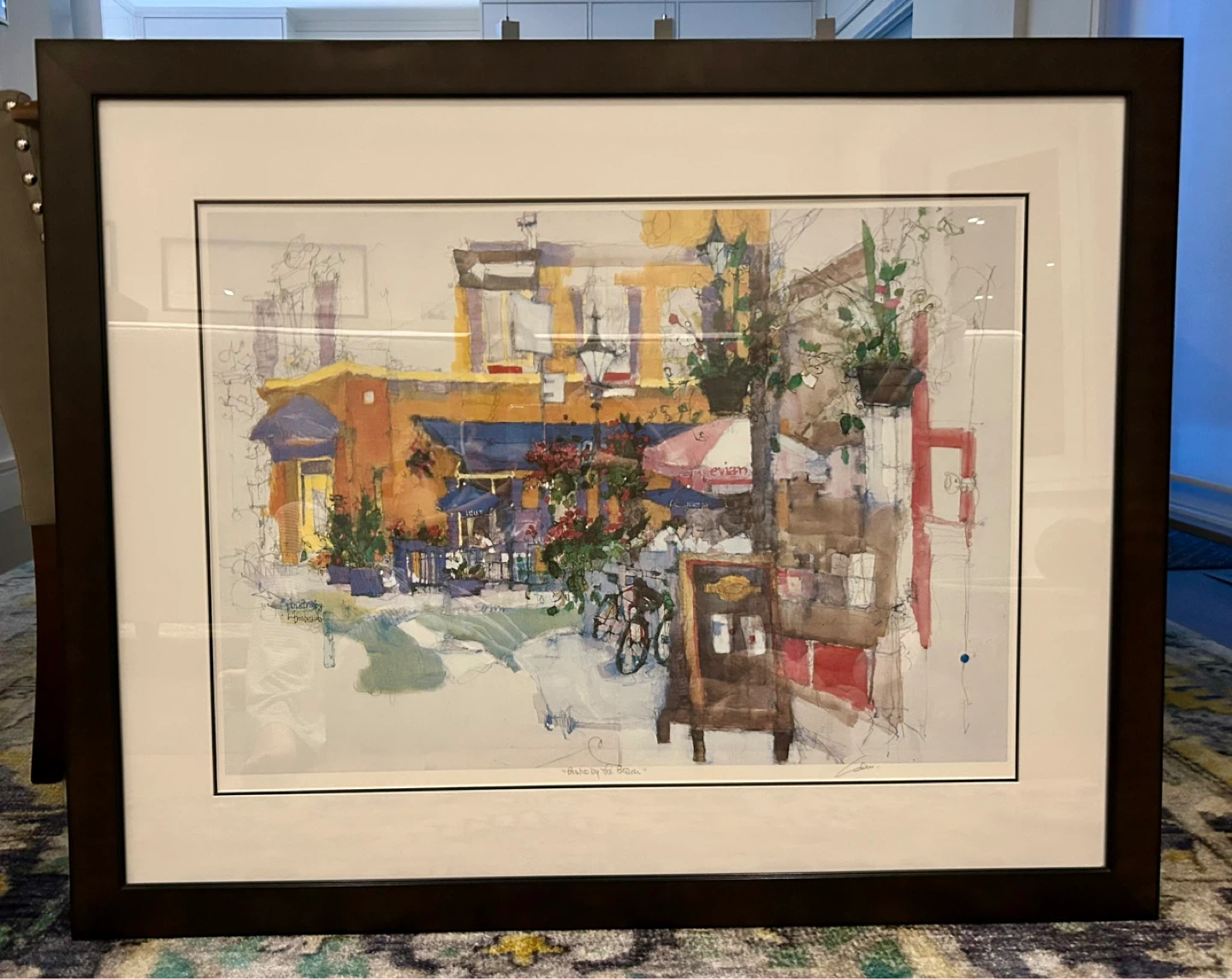 Framed Art Print - bistro scene