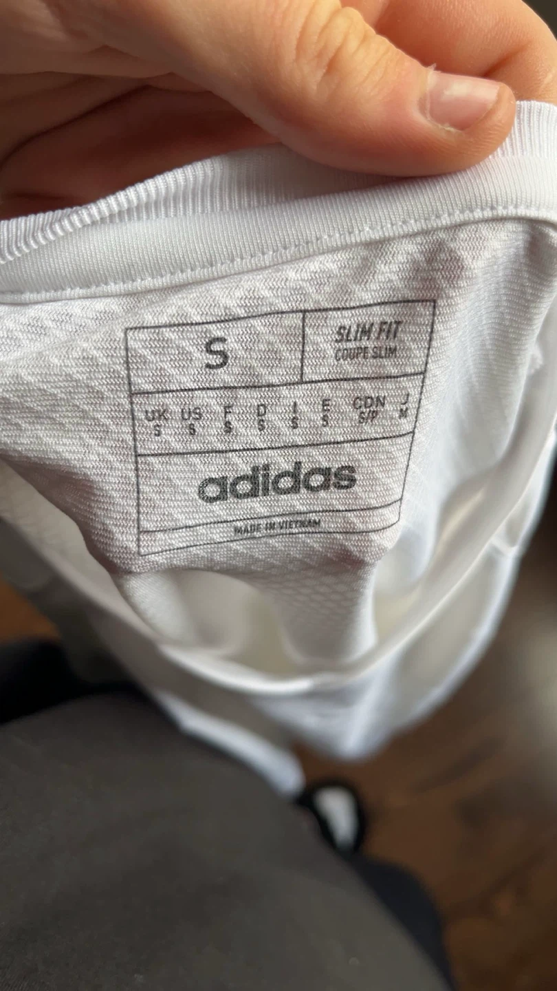 Adidas White Slim Fit Short Sleeve T-Shirt Size S - photo 3