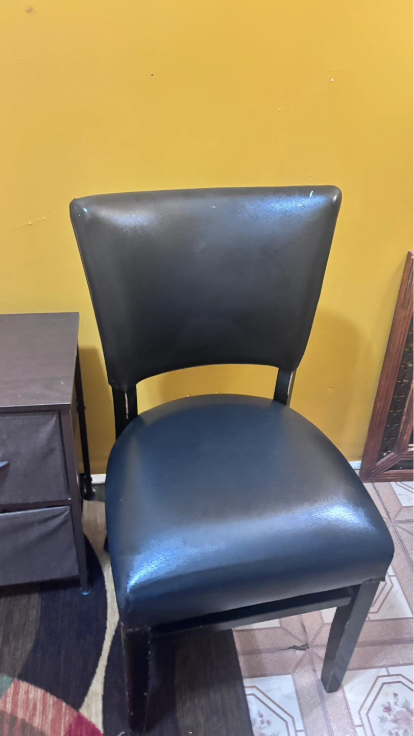 ⚽ Black Faux Leather Dining Chair