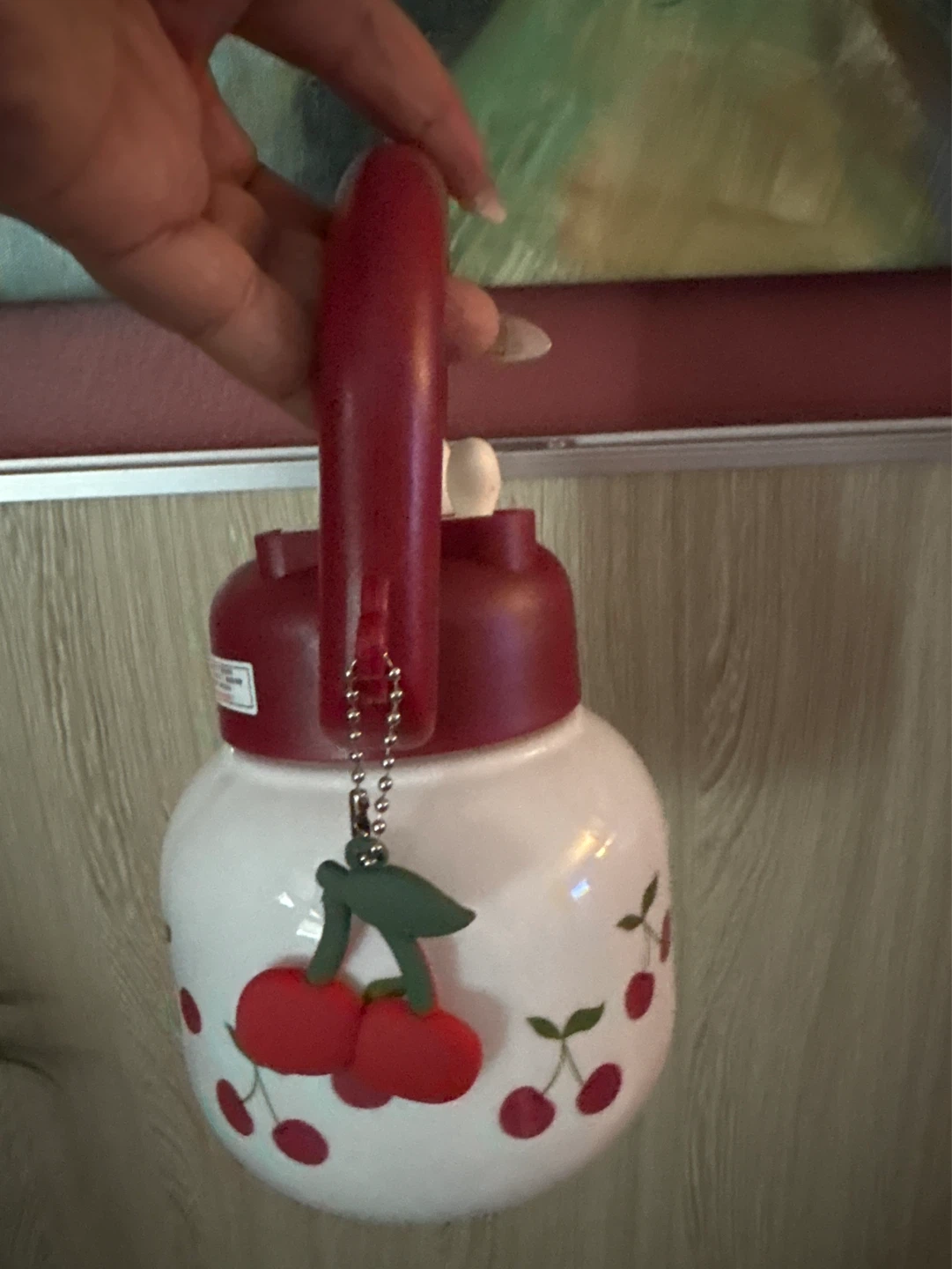 ⚽️ New Cherry Print Water Bottle with Handle - photo 2
