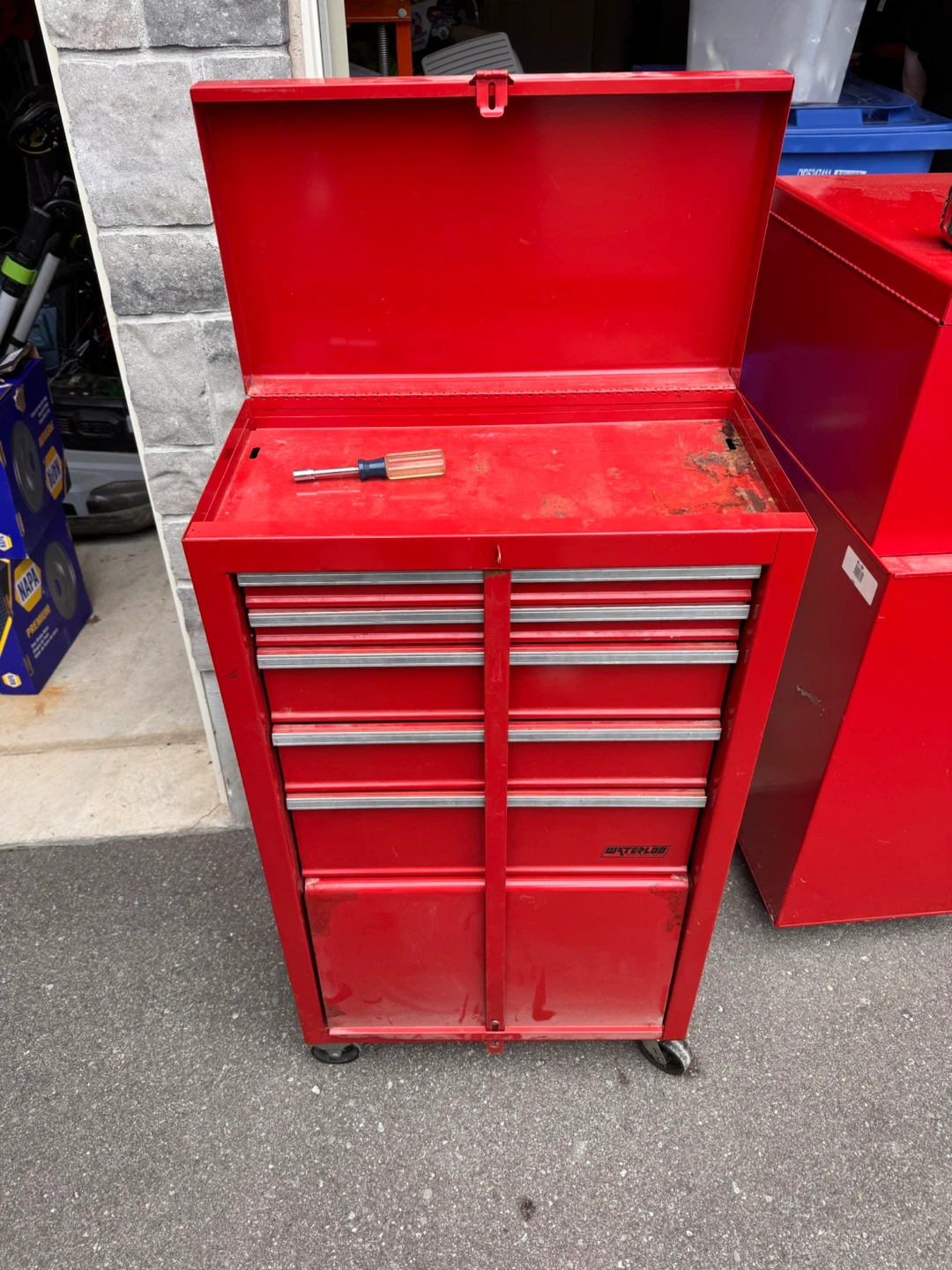 Two Waterloo Red Rolling Tool Chest - photo 2