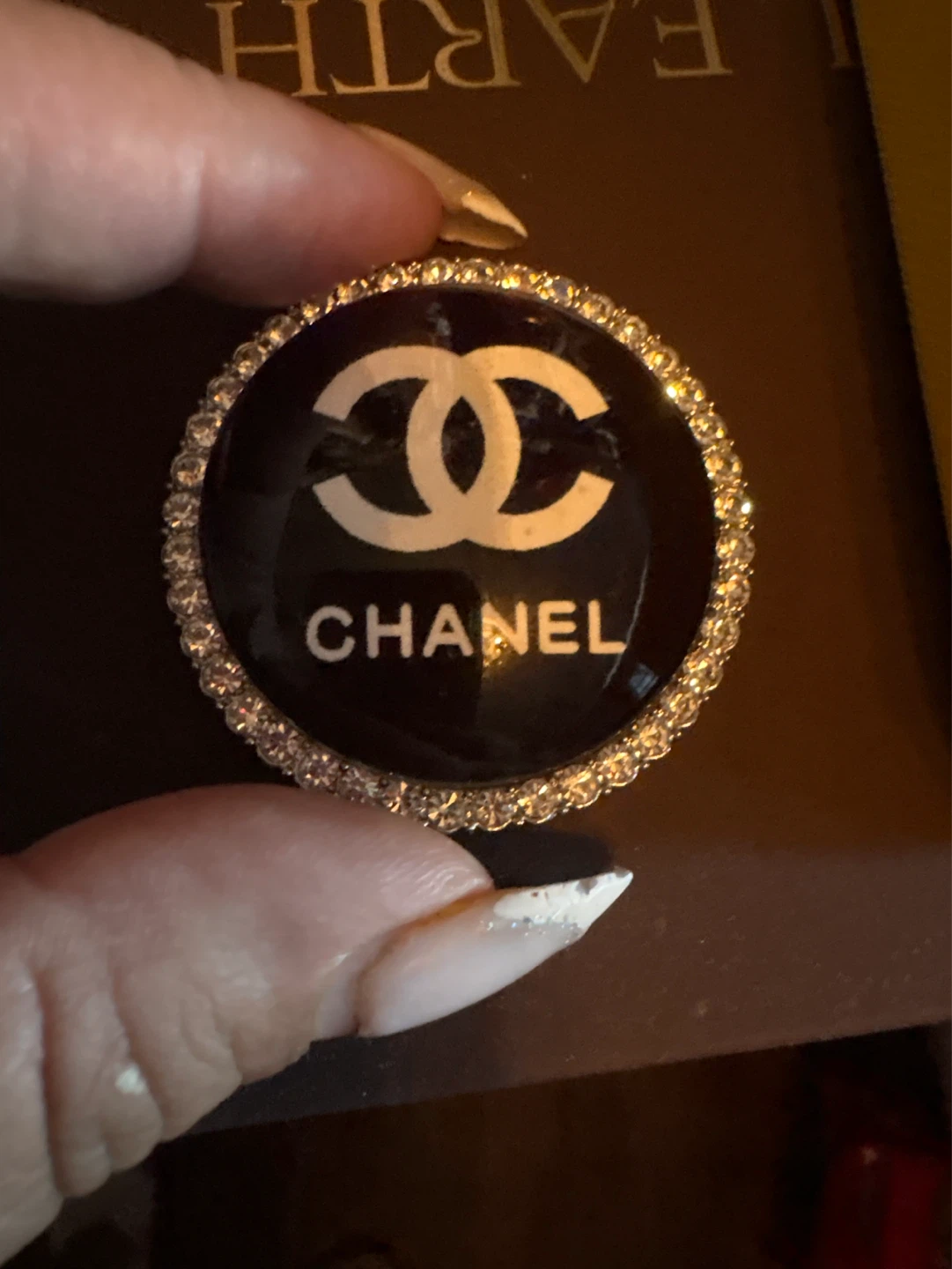 ⚽️ Chanel Brooch with Rhinestones - photo 3