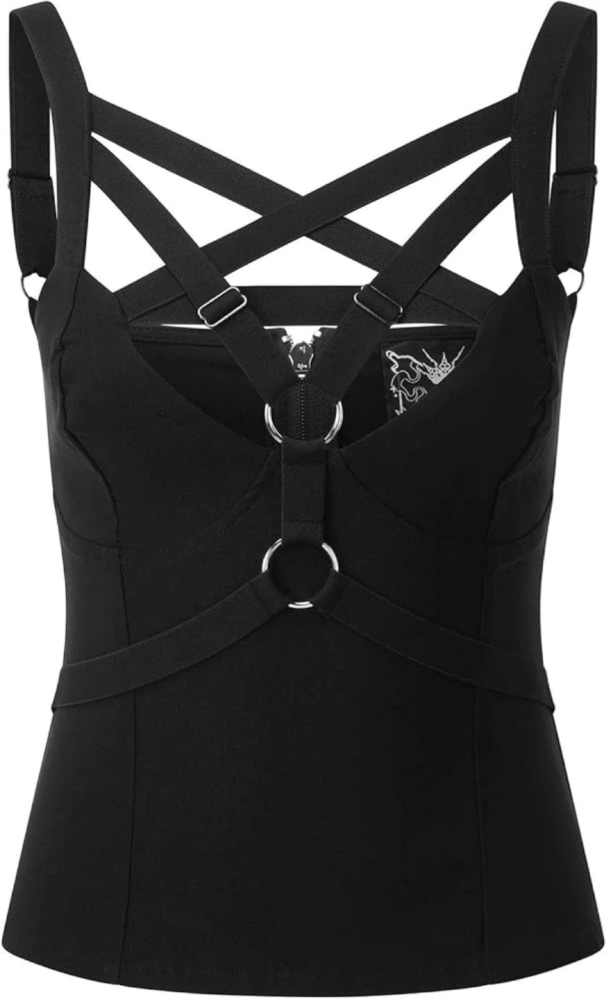 Killstar Black Pentagram Harness Tank Top - photo 3