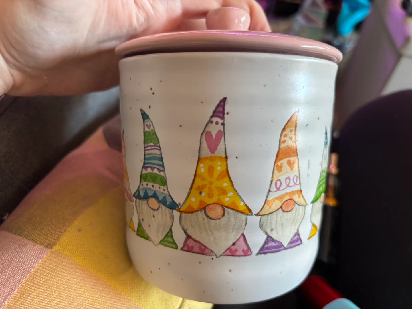 Carrot Patch Cottage Gnomes Ceramic Jar - Great shape!