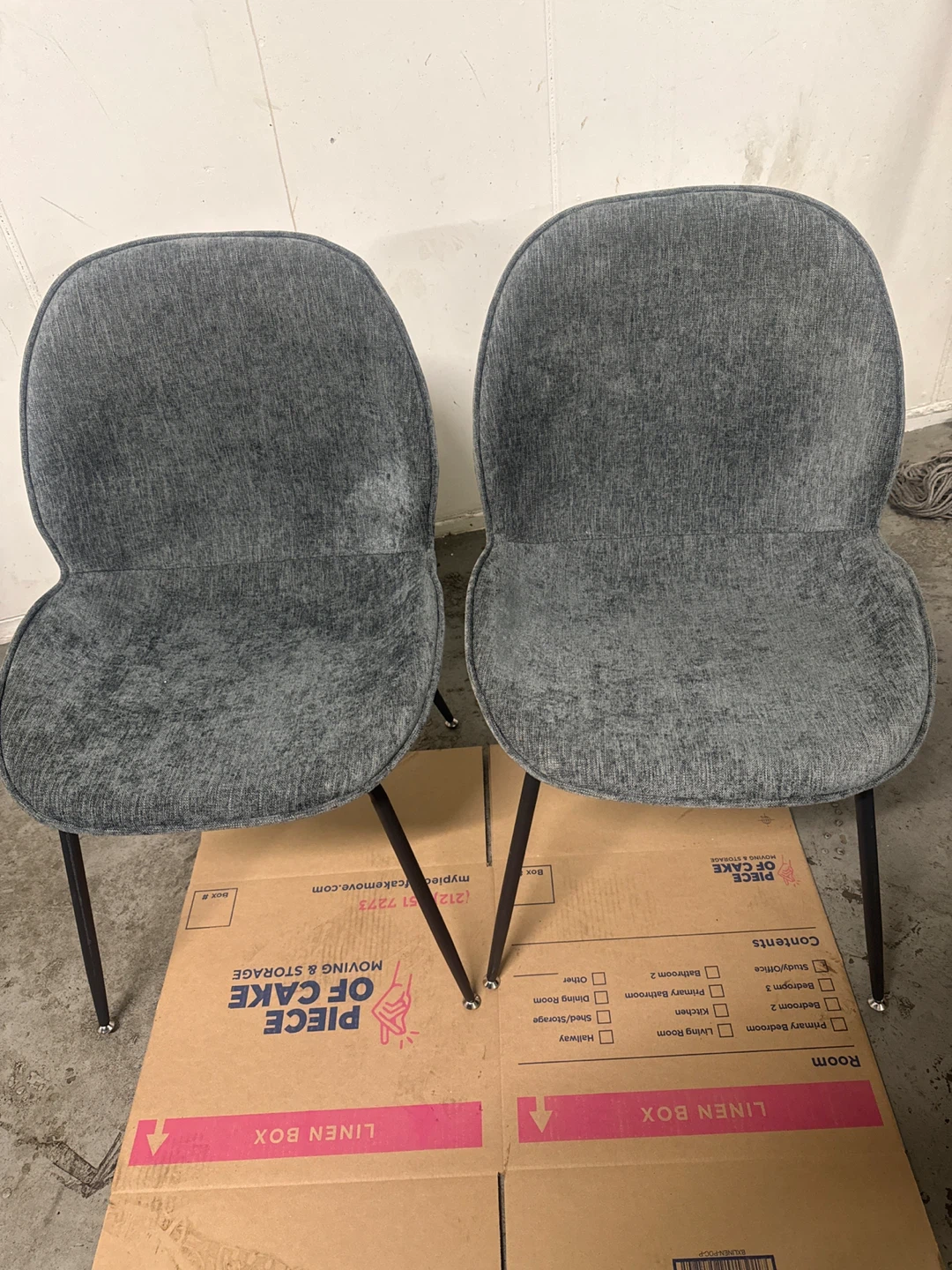 Gray Upholstered Accent Chairs (Set of 2)