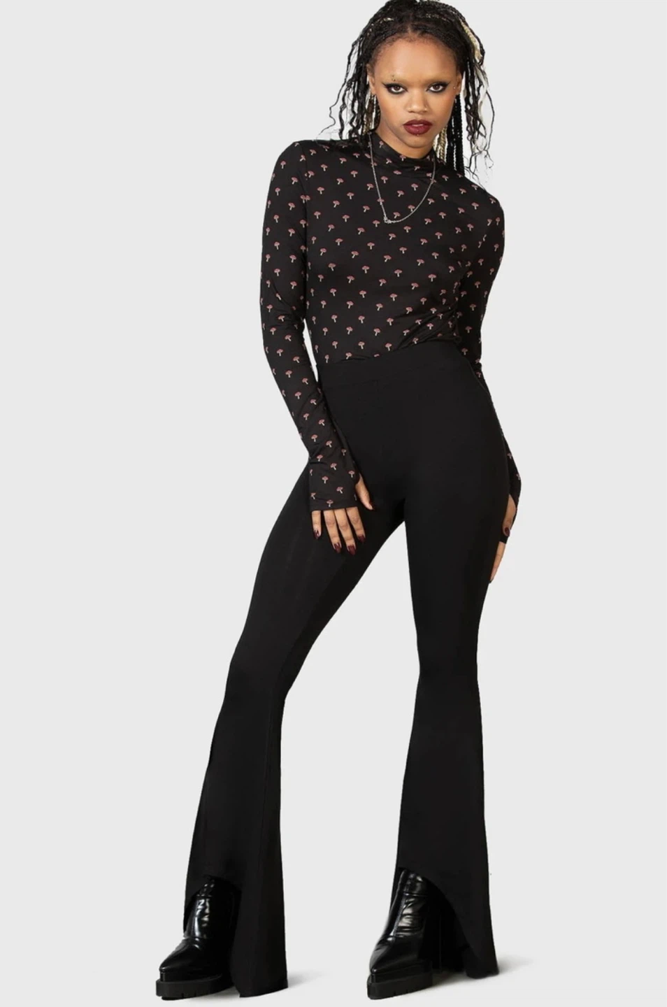 Black Bell Bottom Pants with High Waist - photo 4