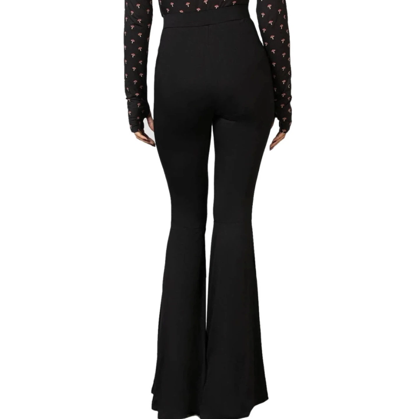 Black Bell Bottom Pants with High Waist - photo 2