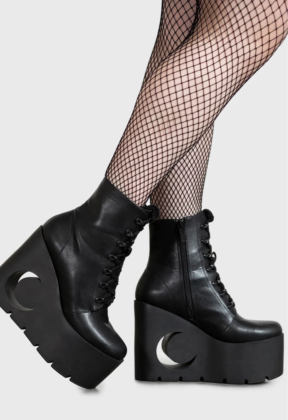 Killstar Wedge Platform Boots with Moon Cutout - photo 3