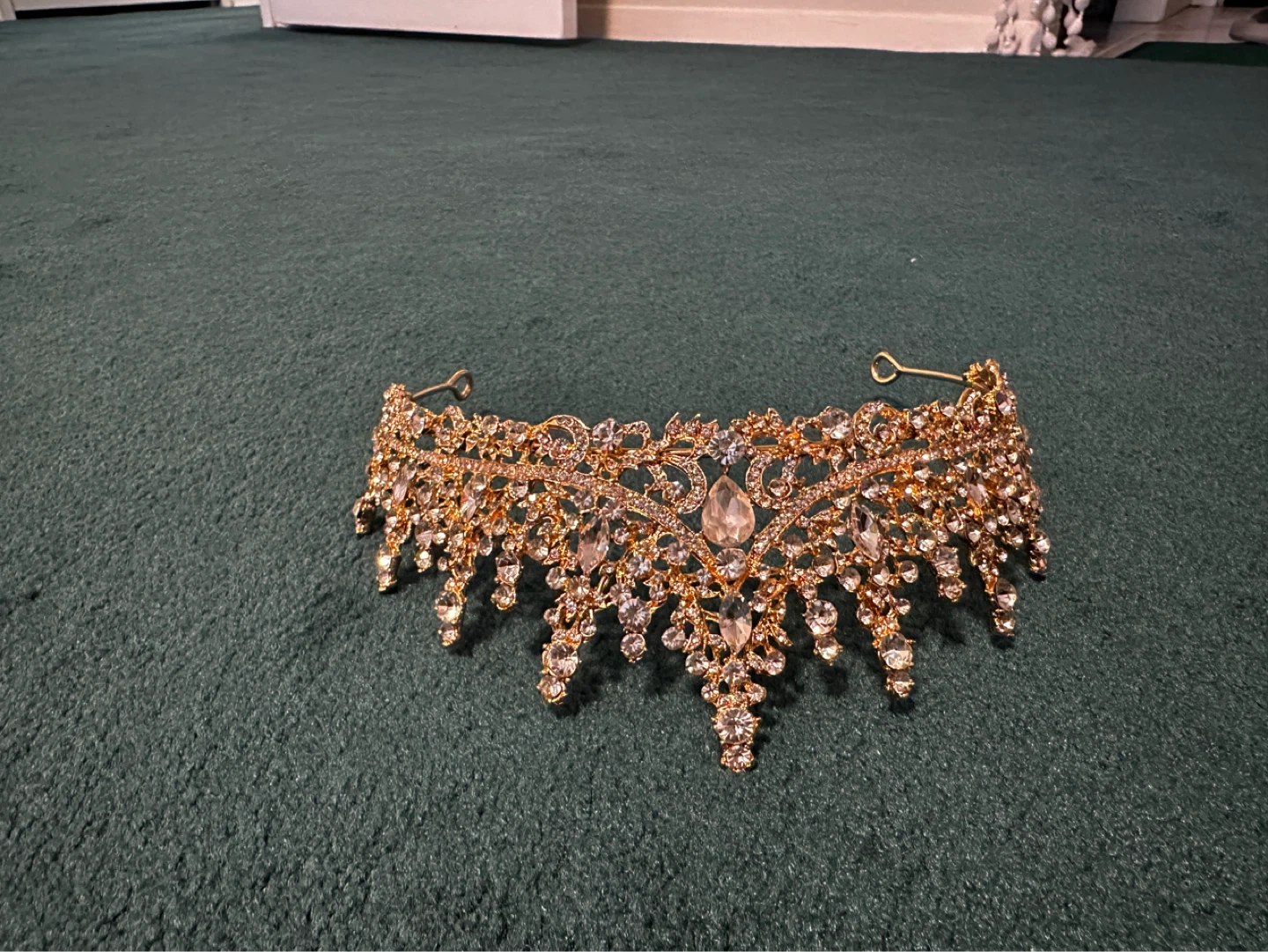 Gold Tiara with Rhinestones
