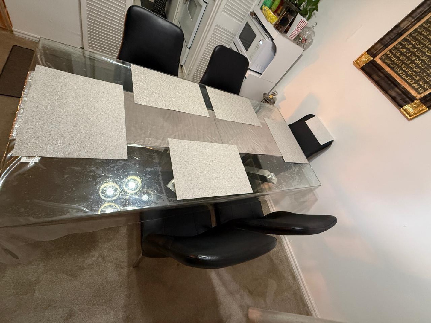 Glass Dining Table with Chrome Legs - photo 3