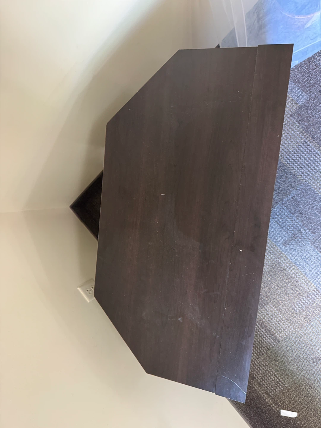 Dark Wood Corner TV Stand - photo 2