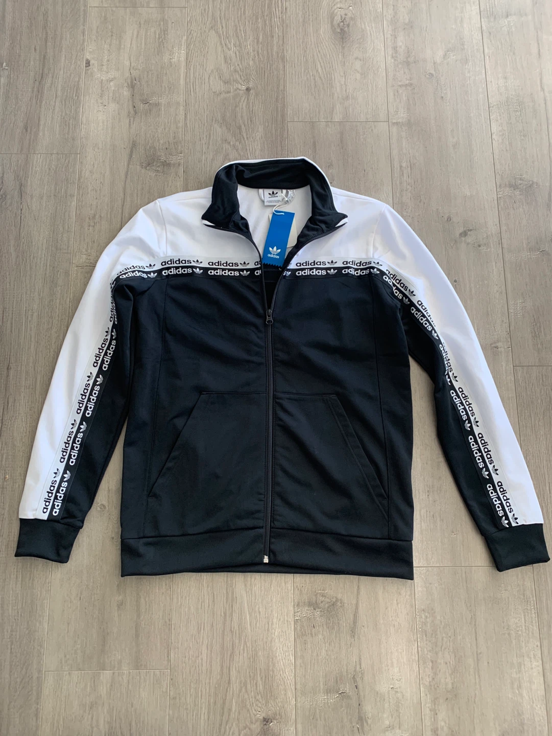 Adidas Originals ⚽️ Track Jacket - Black: White- Youth XL