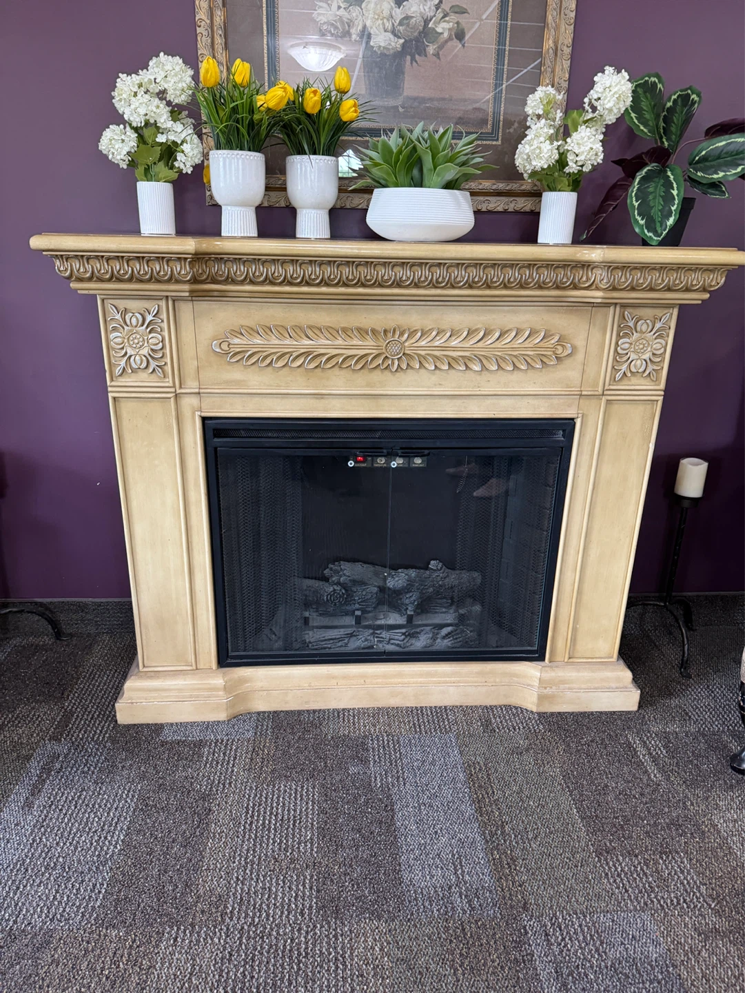 Ornate Electric Fireplace Mantle