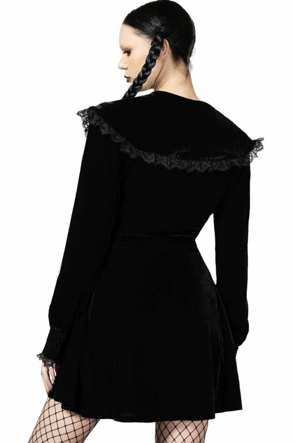 Killstar Black Velvet Lace Collar Dress - photo 2