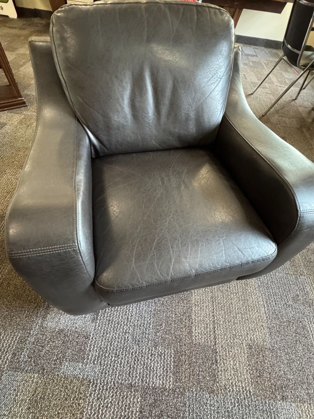 Dark Brown Leather Armchair - photo 2
