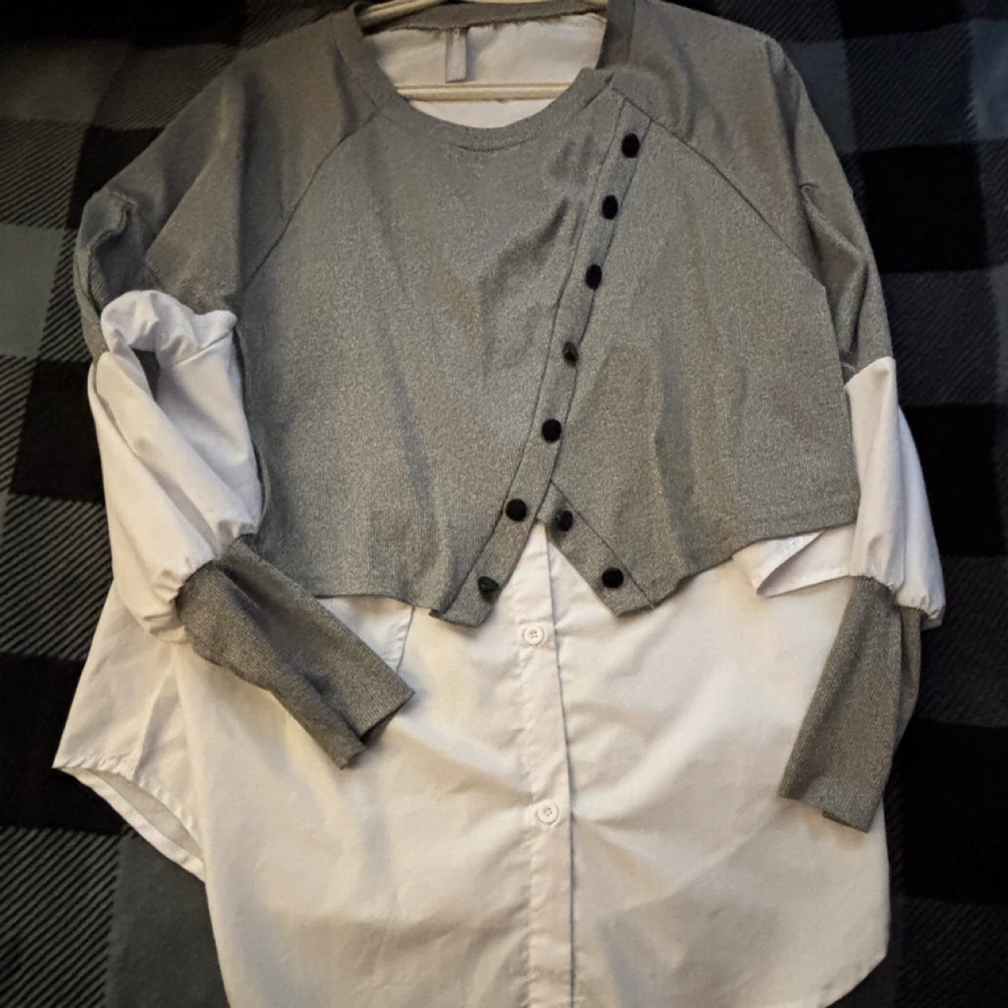 NORACORA - Layered Button-Up Shirt - *Size Women Medium* - photo 2