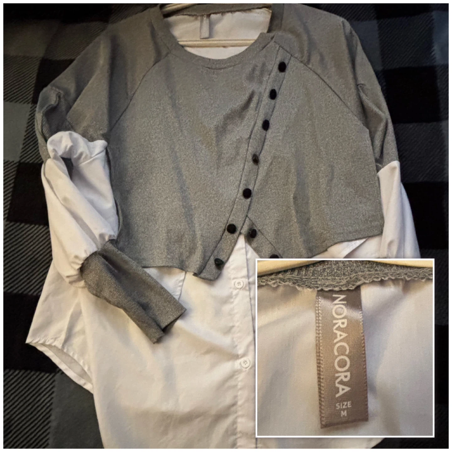 NORACORA - Layered Button-Up Shirt - *Size Women Medium*
