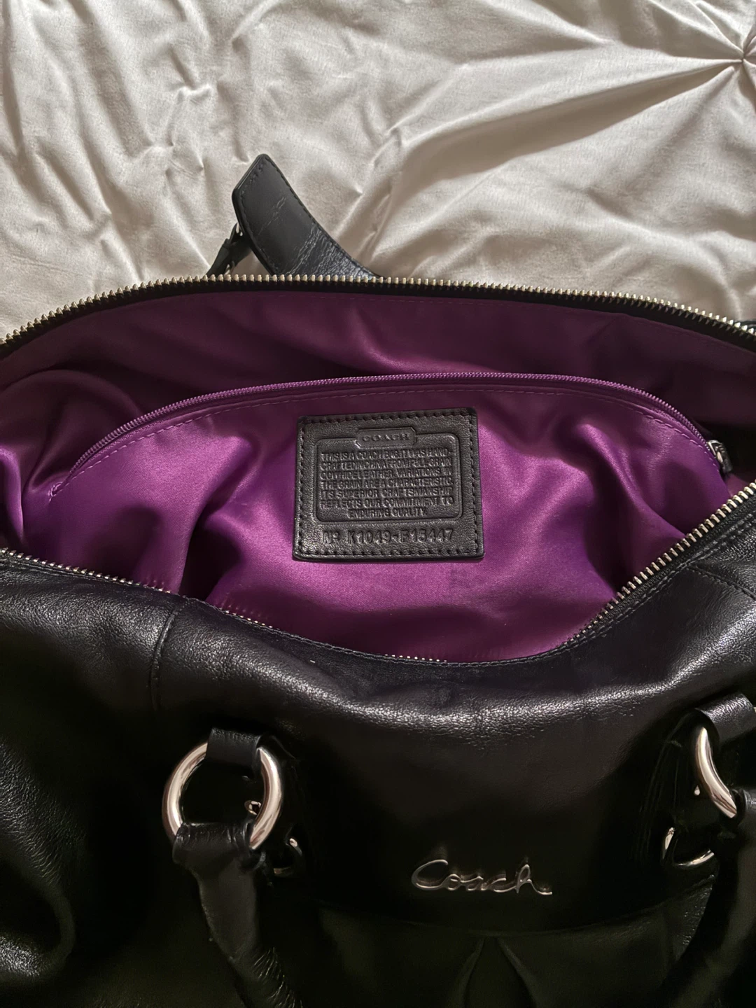 Vintage Coach Black Leather Handbag - photo 2