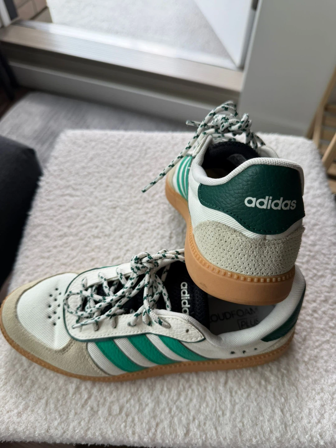 Adidas Cloudfoam Plus Sneakers US 8 Green White Gum Sole - photo 4
