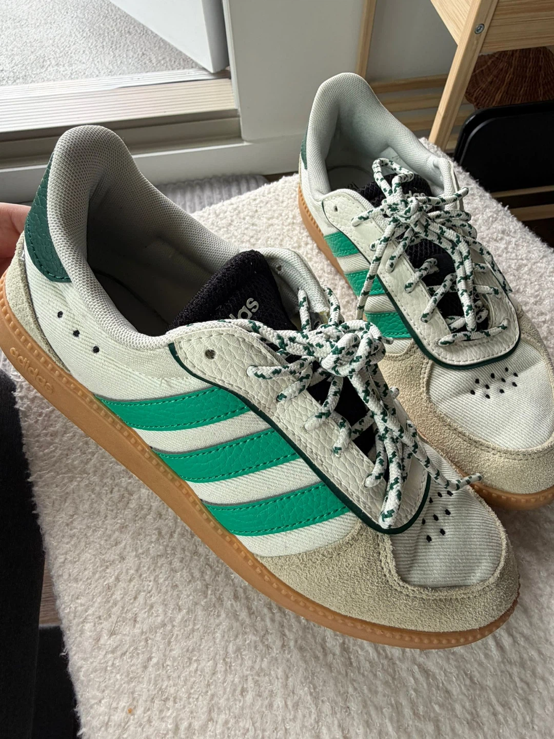 Adidas Cloudfoam Plus Sneakers US 8 Green White Gum Sole