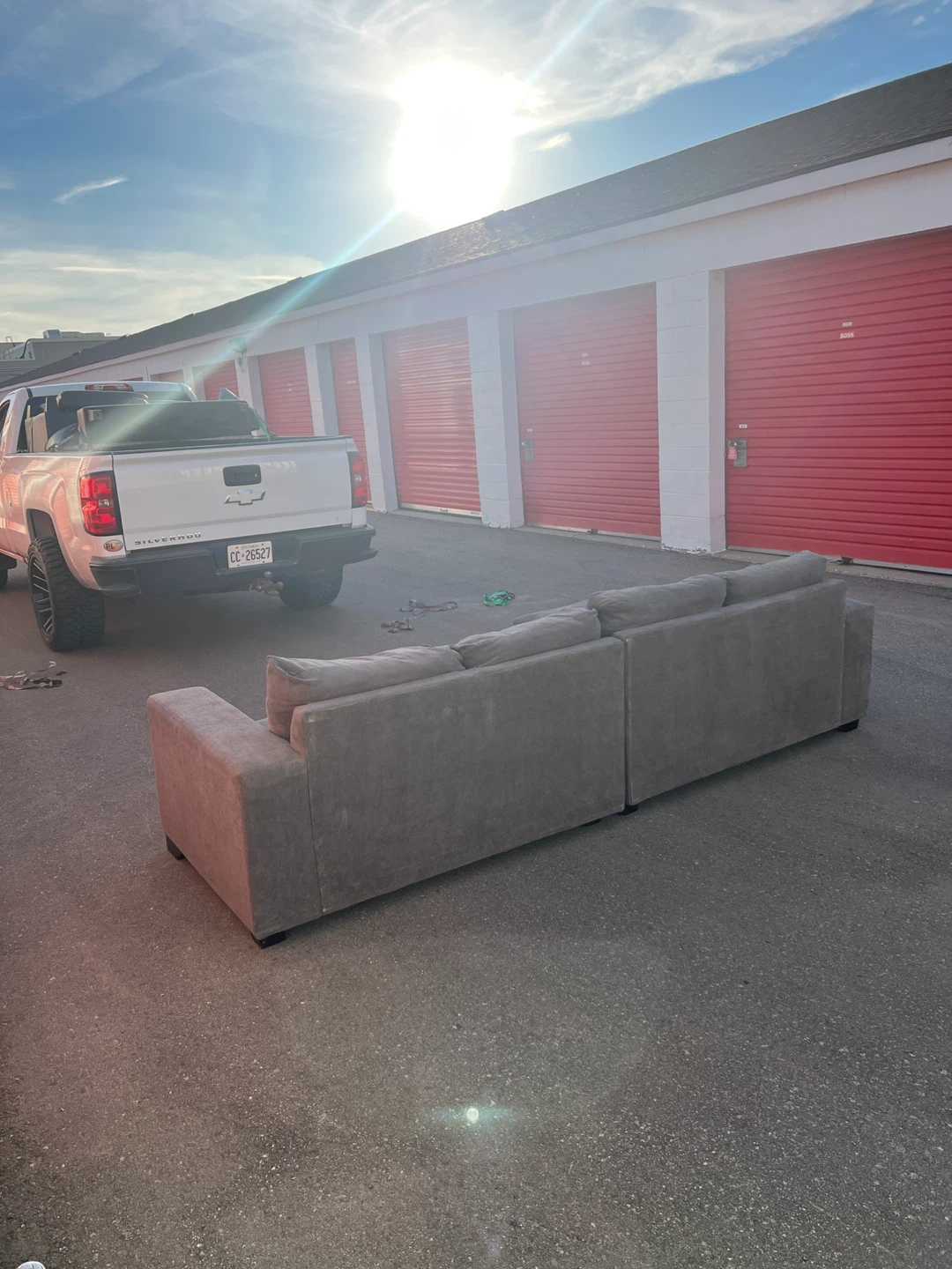 Grey Fabric L Sectional can also deliver for free - photo 4