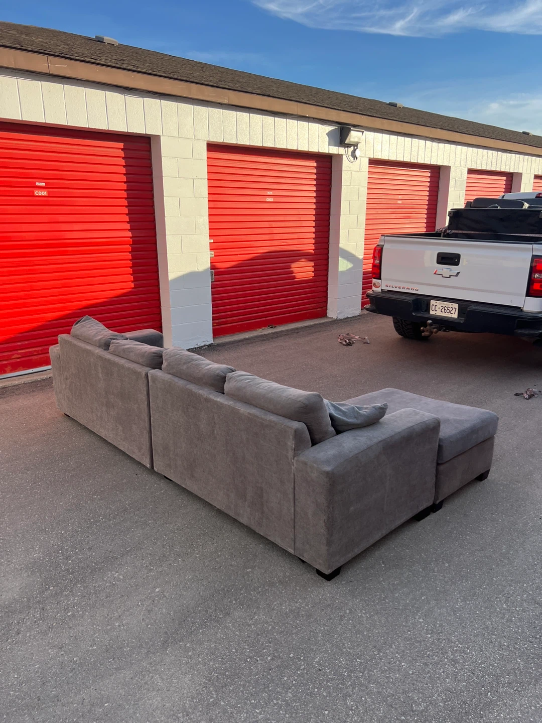 Grey Fabric L Sectional can also deliver for free - photo 3