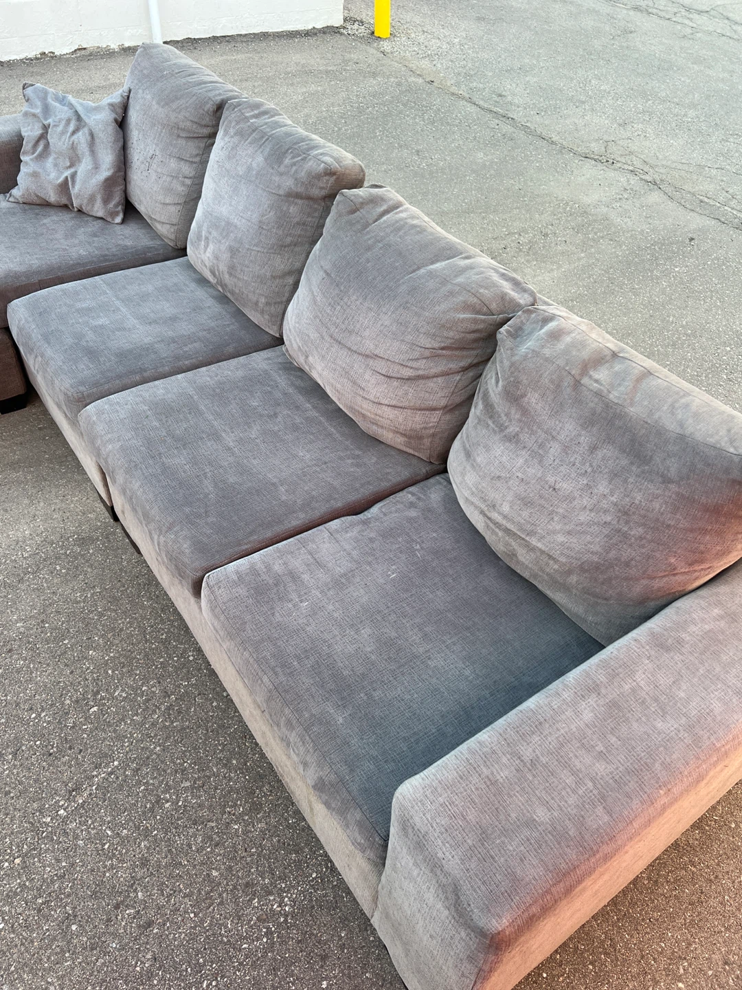 Grey Fabric L Sectional can also deliver for free - photo 5