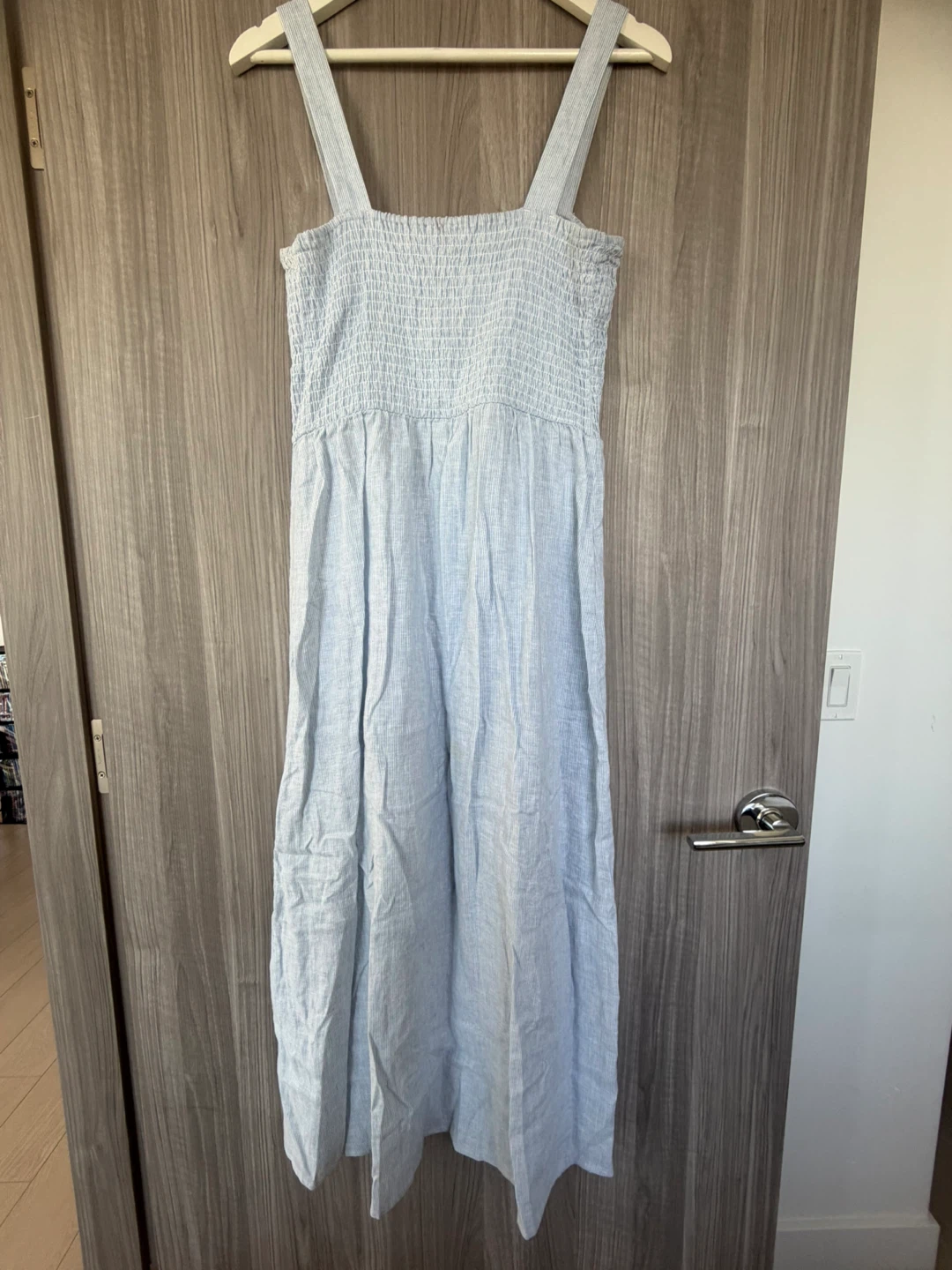 Light Blue Smocked Midi Dress - photo 2