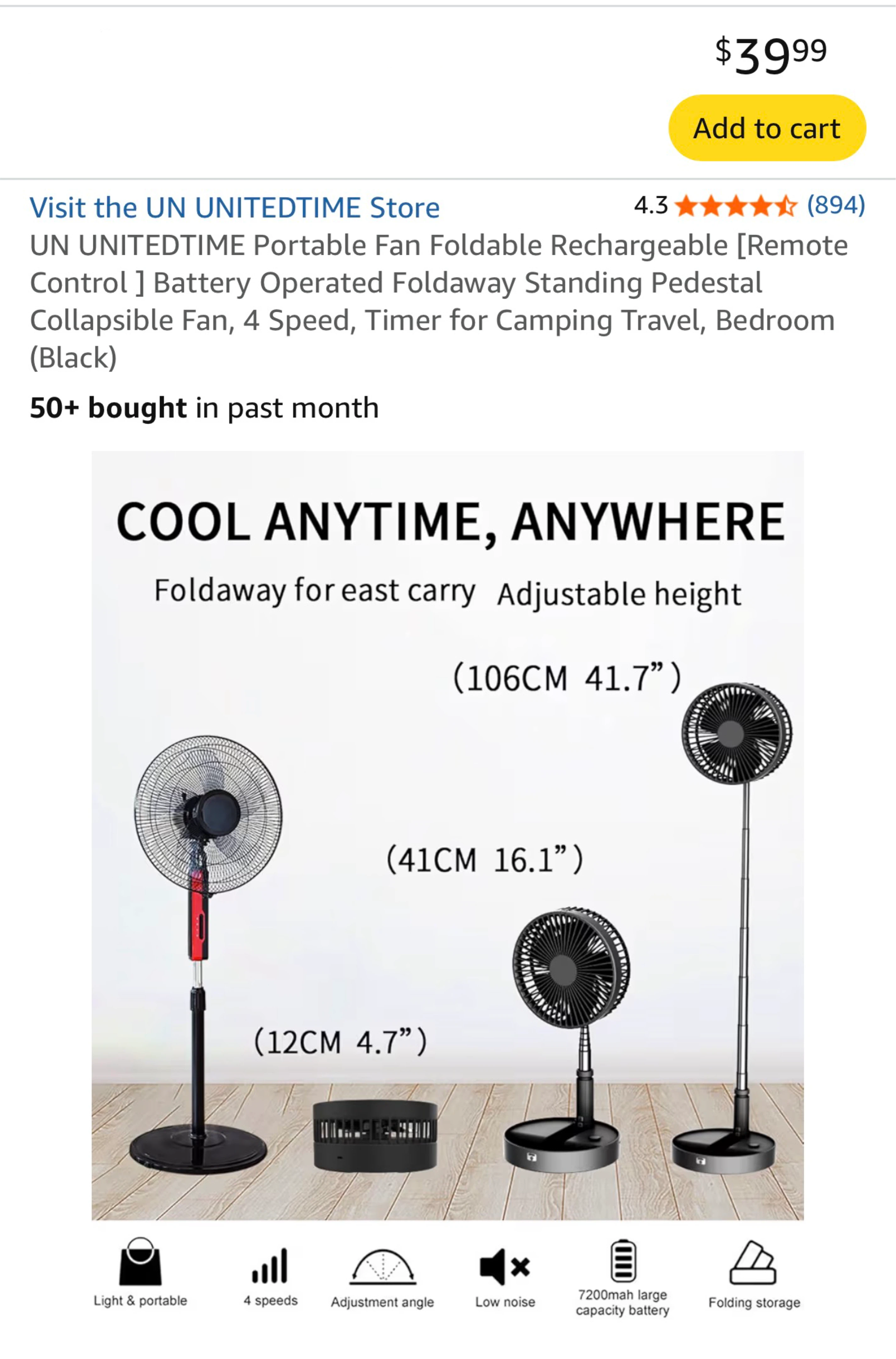 Foldable Portable Fan