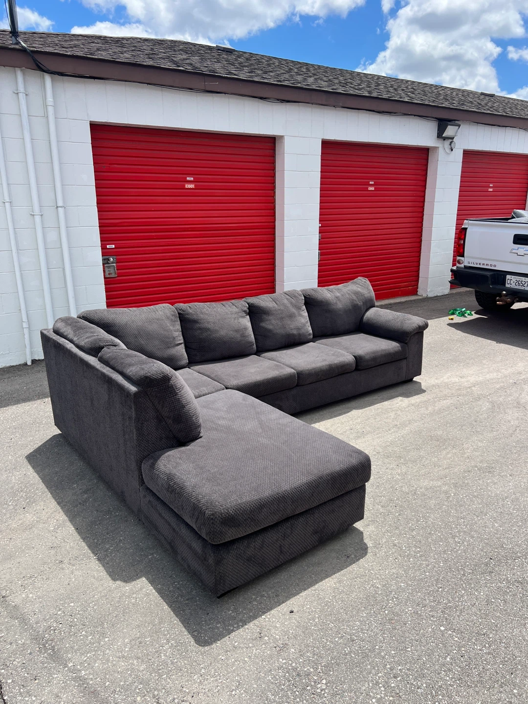 Dark Grey Fabric L Sectional Can also deliver it for free - photo 2