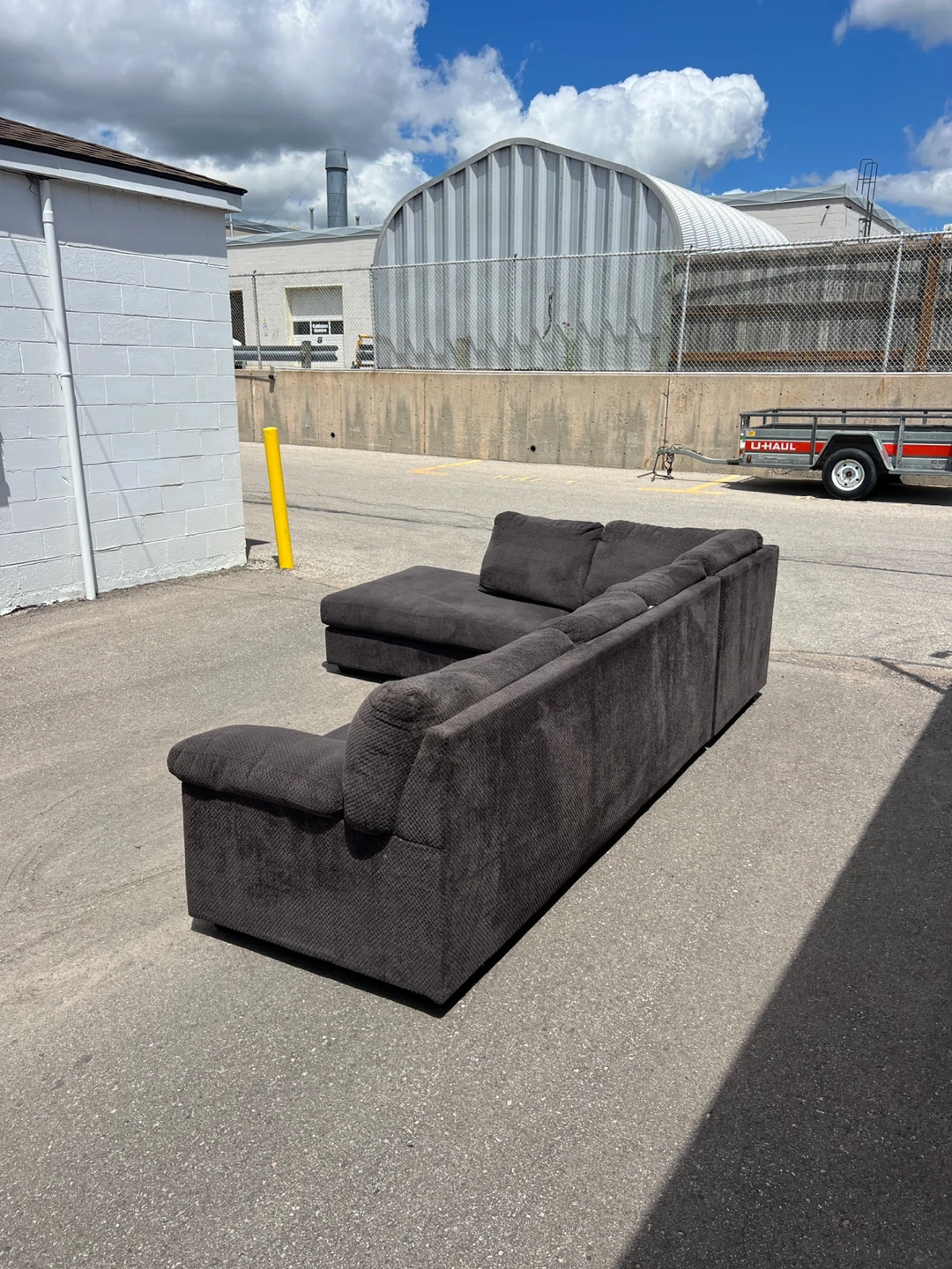 Dark Grey Fabric L Sectional Can also deliver it for free - photo 4