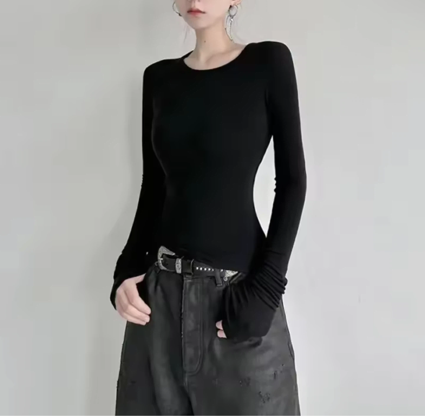 Black Long Sleeve Top with Angel Graphic - photo 5