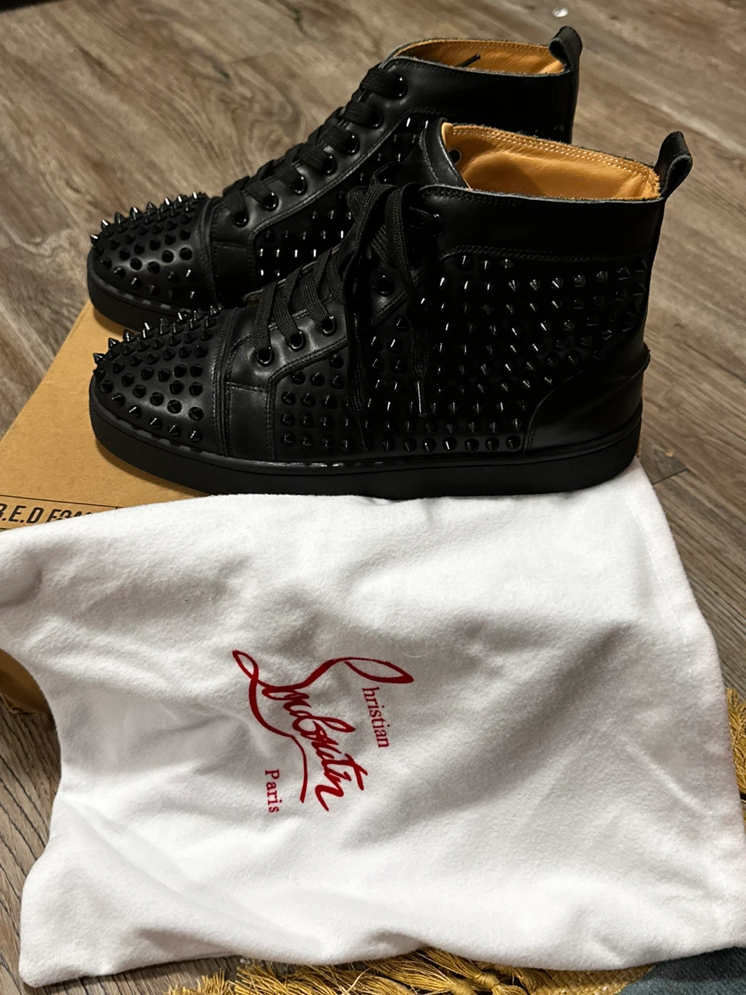 Christian Louboutin Black Spiked Sneakers - photo 4