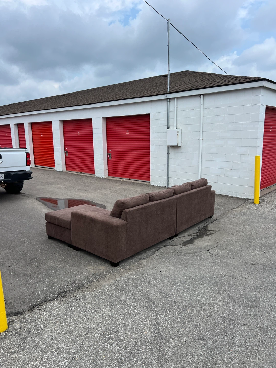 Light Brown Fabric L Sectional can also deliver for free - photo 4