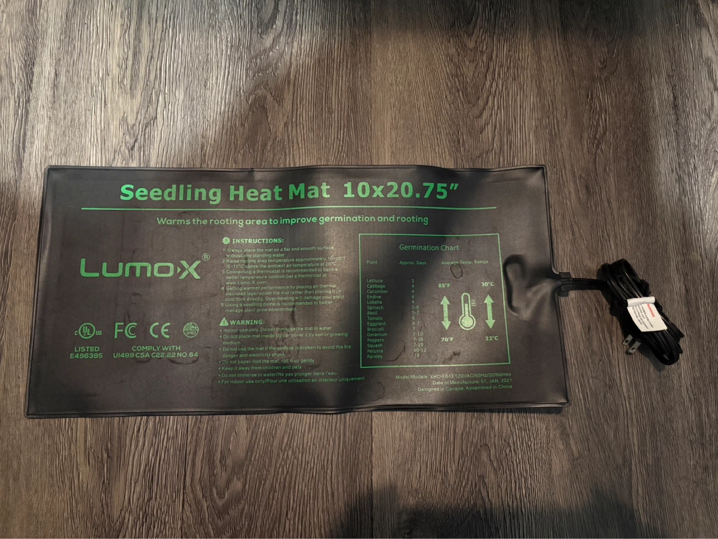 Lumox Seedling Heat Mat 10x20.75"