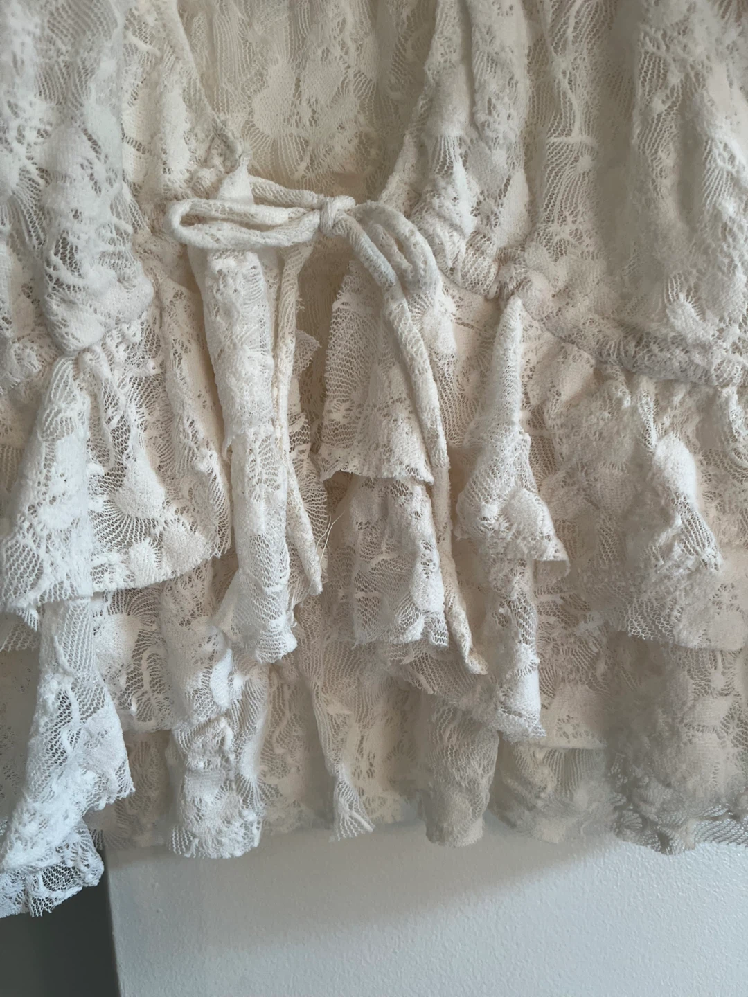 Zara  Lace Ruffle Tie-Front Top ⚽ - photo 5