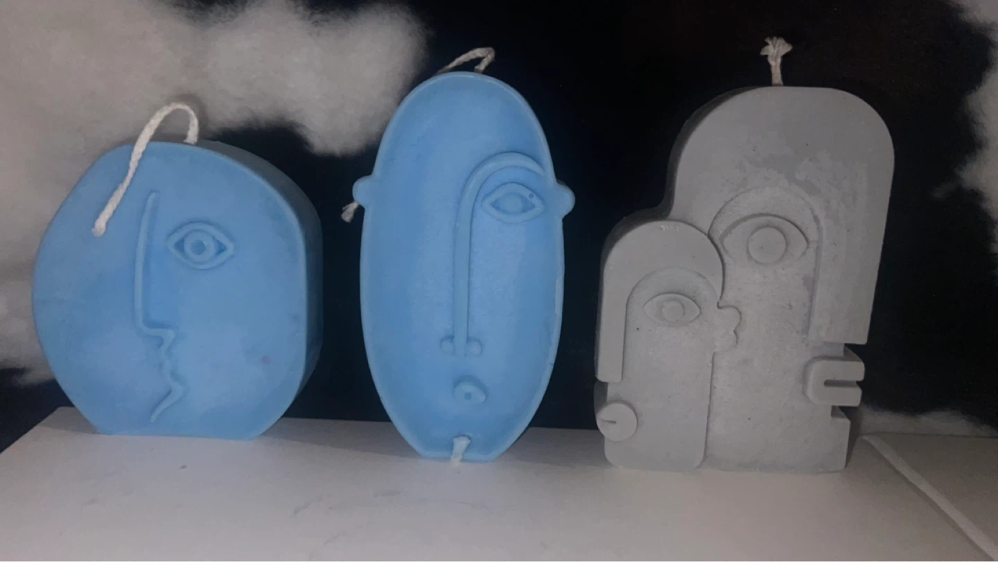 Abstract Face Candles Set