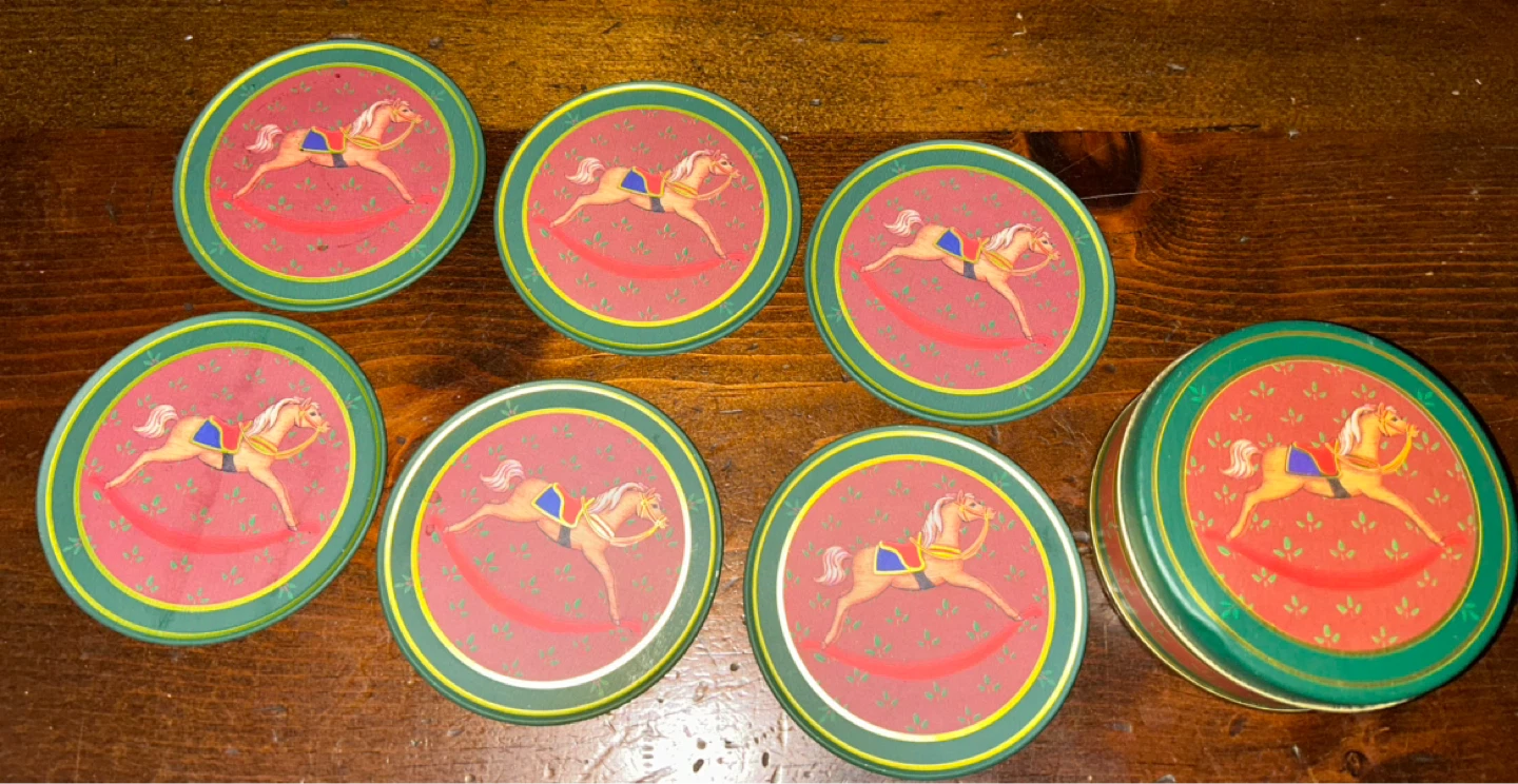 Set of 6 Rocking Horse Coasters w Cork Backing ⚽️ - photo 3