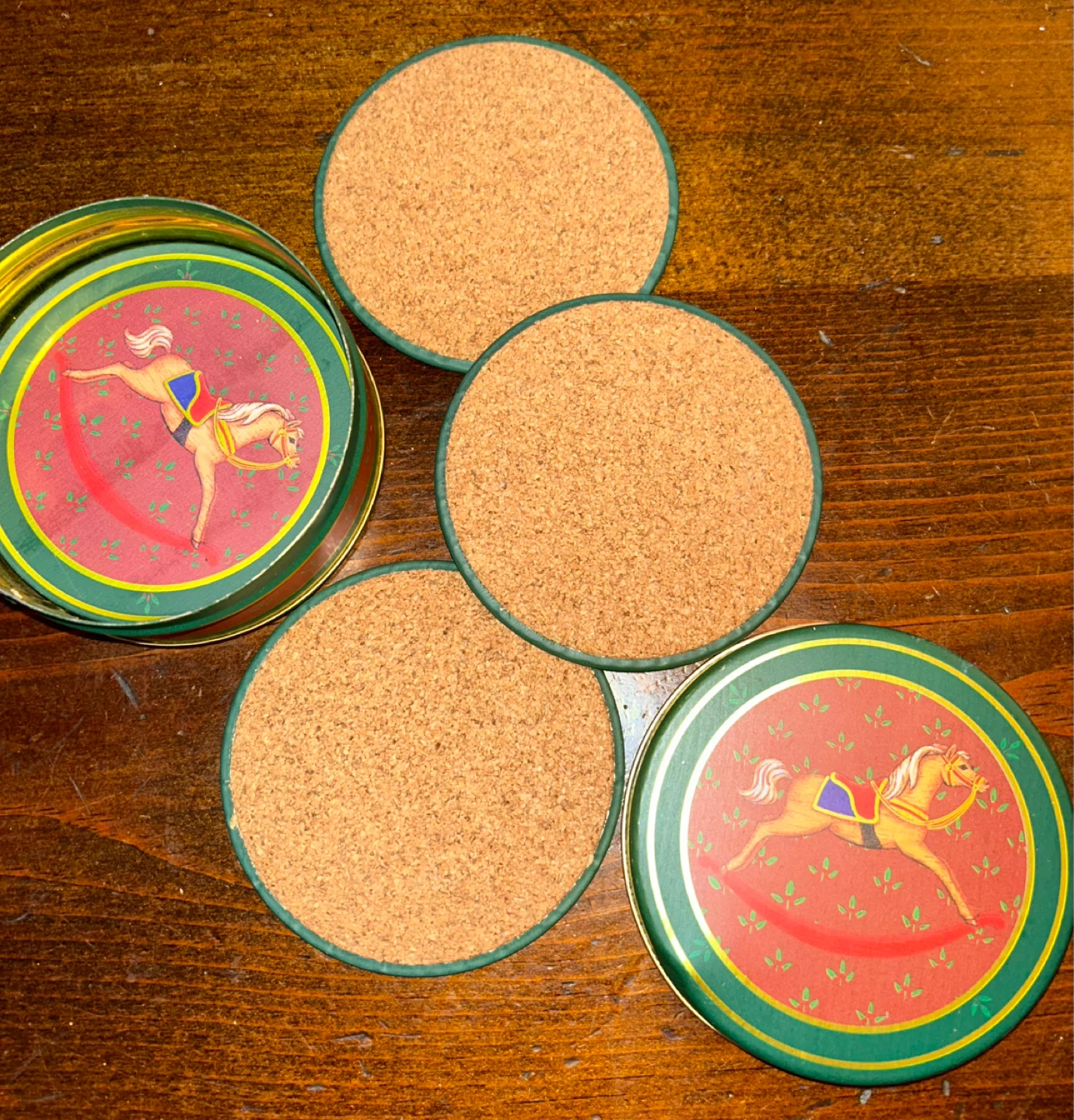 Set of 6 Rocking Horse Coasters w Cork Backing ⚽️ - photo 2